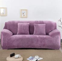 Storas elastinis sofos dangtelis 1/2/3/4 sėdynės Velvet Throw dydžiai (violetinė, 3 sėdimos vietos: 195-230 cm)