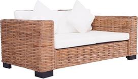 Svetainės baldų komplektai, svetainės sofos komplektai, sofa lova, 2-sitzer Gartensofa Natürliches Rattanmodular Sofa, modulinė sofa, lauko terasos baldai,