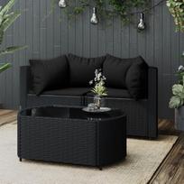 Svetainės baldų komplektai, svetainės sofos komplektai, sofa lova, 3-TLG. Garten-Lounge-Set mit Kissen Schwarz Poly Rattanmodular Sofa,Modular Couch,Outdoor Patio Furniture,