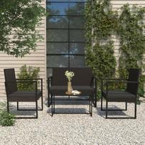 Svetainės baldų komplektai, svetainės sofų komplektai, sofa lova, 4 dalių sodo poilsio komplektas su pagalvėlėmis, juoda modulinė rotango sofa, modulinė sofa, lauko terasos baldai,