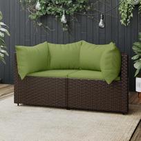 Svetainės baldų komplektai, svetainės sofų komplektai, sofa lova, sodo kampinės sofos su pagalvėlėmis, 2 vnt., rudos spalvos rotango modulinė sofa, modulinė sofa, lauko terasos baldai,
