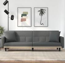 Svetainės baldų komplektai,Svetainės sofų komplektai,Sofa lova,Schlafsofa mit Kissen Dunkelgrau Stoffmodular Sofa,Modulinė sofa,Lauko terasos baldai,