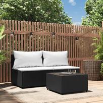 Svetainės baldų komplektas, svetainės sofų komplektai, sofa lova, 3 dalių sodo poilsio komplektas su pagalvėlėmis, juoda modulinė rotango sofa, modulinė sofa, lauko terasos baldai,