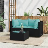 Svetainės baldų komplektas, svetainės sofų komplektai, sofa lova, 3 dalių sodo poilsio komplektas su pagalvėlėmis, juoda modulinė rotango sofa, modulinė sofa, lauko terasos baldai,