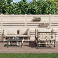 Svetainės baldų komplektas, svetainės sofų komplektai, sofa lova, 5 dalių sodo poilsio komplektas su pagalvėlėmis, antracitas, modulinė sofa iš poliaratano, modulinė sofa, lauko terasos baldai,