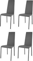 t m c s Tommychairs Sophie Lux 4 virtuvės, baro ir valgomojo kėdžių komplektas, tvirtas plieninis rėmas, apmuštas ir aptrauktas tamsiai pilka dirbtine oda