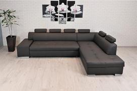 Tamsiai pilka natūralios odos kampinė sofa London PIK 6z 300 x 200 cm sofa-lova su miego funkcija Natūralios odos "Toledo" kampinė sofa Didelis spalvų pasirinkimas (300 x 200 cm kampas dešinėje)