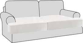 Tempiamas aksomas T pagalvėlė Kėdės dangteliai gyvenamajam kambariui Fotelis Sofa Cover Couch Cover Apsauginis dangtelis T pagalvėlė Sėdynės dangtelis su elastinėmis juostomis (balta, 2 sėdimos vietos)