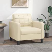 Tidyard Fotelis Sofa Sofa Kanapa Audinys Sofa Svečių sofa Lounge Sofa Minkšta sofa Svetainės sofa Klubo sofa Sėdimoji dalis Baldai svetainei Miegamojo kambarys Biuras Butas Kreminis 60 cm dirbtinė oda