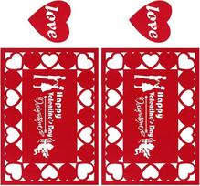Toyvian 4 Stück Tischsets zum Valentinstag Kreative Filz Platzsets mit Untersetzern Reißfest und Wärmeisolierend Dekorative Tischmatten für Esstisch und Party