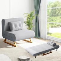 TWSOUL 3-in-1 sofa lova, sulankstoma lova su lovos funkcija, sofa lova su reguliuojamu atlošu ir pagalve, nedidelė sofa lova su juosmens pagalvėle, latekso sofa lova, skirta svetainei, miegamajam (pilka)