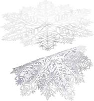 ULTECHNOVO 2stücke Schneeflockenmatte Für Tisch Weihnachtsdeko Weiß Platzdeckchen Aus Schützt Vor Kratzern Und Flecken Für Feiertage