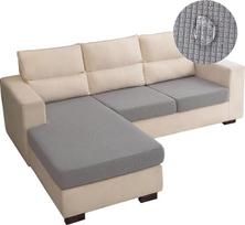Vandeniui atsparūs L formos sofos apvalkalai, 3 pakuočių sofos sėdynės pagalvėlė Slipcovers Stretch Atskiras šezlongas Lounge dangtelis tiek kairės/dešinės pusės sofai, tiek naminiams gyvūnėliams (3 sėdimos vietos + šezlongas)