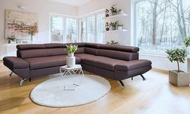 Varsovia RE Natūralios odos kampinė sofa 278 x 245 cm Sofa-lova su lovos funkcija, lovos dėže ir galvos atlošais Tikra oda su dekoratyviniais dygsniais Kampinė sofa odinė Toledo Didelis pasirinkimas