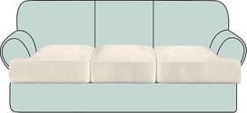 Velvet T pagalvėlių dangtelis 3 vnt. sofos Slipcovers pagalvėlių dangteliai 3 pagalvėlių sofai T formos pagalvėlių dangteliai sofos sėdynei (3, gamta)