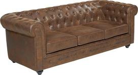 Vente-unikalus Chesterfield 3-vietė sofa Mikropluošto Vintage Look