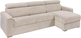 Vente-unique - Kampinė sofa su čiužiniu - Keičiamas kampas - Laidas - Smėlio spalvos - Lovos paviršius su plačių skersinių rėmu 160 cm - Čiužinys 22 cm - Atminties putos - Vizir