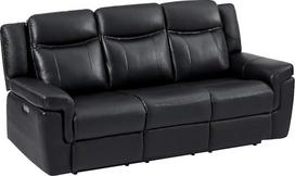 Vente-unique - Sofa su atlošu 3 Kenneth - Oda - Juoda