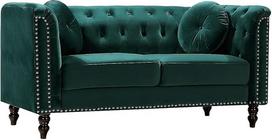 Vente-unique 2 vietų sofa - Velvetas - Žalia - Gimnastika