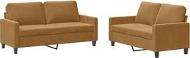 vidaXL 2 dalių sofos komplektas, fotelis-lovas su pagalvėle, sofa svetainės sofa su porankiais, sofos komplektas, dizainerio sofa, sėdimieji baldai, minkšti baldai, rudas aksomas