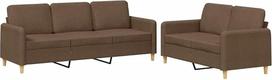 vidaXL 2 dalių sofos komplektas, fotelis-lovas su pagalvėle, sofa svetainės sofa su porankiais, sofos komplektas, dizainerio sofa, sėdimieji baldai, minkšti baldai, rudas audinys