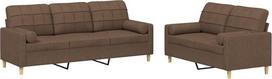 vidaXL 2 dalių sofos komplektas, fotelis-lovas su pagalvėle, sofa svetainės sofa su porankiais, sofos komplektas, dizainerio sofa, sėdimieji baldai, minkšti baldai, rudas audinys