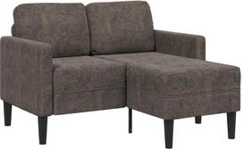 vidaXL 2 vietų sofa su šezlongu L formos tamsiai pilka 125 cm dirbtinės odos 2 vietų sofa miegamajam Dviejų vietų sofa 2 vietų sofa L formos
