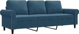 vidaXL 2 vietų sofa, sofa su metaliniu rėmu, atlošo pagalvėlė, atpalaiduojanti sofa svetainei, minkšta sofa, aksominė sofa, dvivietė poilsio sofa, mėlynas aksomas