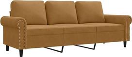 vidaXL 2 vietų sofa, sofa su metaliniu rėmu, atlošo pagalvėlė, atpalaiduojanti sofa svetainei, minkšta sofa, aksominė sofa, dvivietė poilsio sofa, rudas aksomas