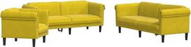 vidaXL 3 dalių sofos komplektas, fotelis, svetainės sofa, svetainės sofa, minkšta sofa su atraminėmis kojomis, sofos komplektas, sėdimoji dalis, modernus, geltonas aksomas