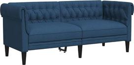 vidaXL Chesterfield sofa 2 sėdimų vietų, sofa su porankiais, atlošo atramos kojos, minkšta sofa svetainei, sofos komplektas, modernus, mėlynas audinys