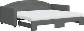 vidaXL Dienos lova, išskleidžiama sofa lova su čiužiniais, svečių lova, miegamojo sofa, svetainė, išskleidžiama sofa, tamsiai pilka, 90 x 190 cm audinys