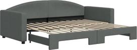 vidaXL Dienos lova, sofa lova, išskleidžiama, svečių lova, miegamojo sofa lova, svetainė, ištraukiama lova sofa lova, modernus dizainas, tamsiai pilka, 90 x 200 cm audinys