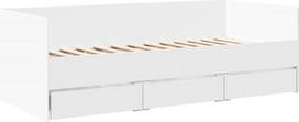 vidaXL Dienos lova, svečių lova su 3 stalčiais ir ratukais, miegamojo sofa lova, sofa lova, sofa lova, dienos lova, balta, 90 x 200 cm, medžio medžiaga