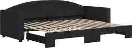 vidaXL Dienos lova, sofa lova, išskleidžiama, svečių lova, miegamojo sofa lova, svetainė, ištraukiama lova, sofa lova, modernus dizainas, juoda, 80 x 200 cm audinys