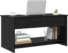 vidaXL Juodas ąžuolinis sulankstomas stalas 102 x 50 x 52,5 cm Lengva priežiūra Aukštos kokybės mediena Lygus paviršius Didelė erdvė saugojimui Modernus stačiakampio formos dizainas Puikiai tinka svetainei Reikalingi surinkimo baldai