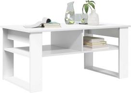 vidaXL Kavos staliukas su saugykla Baltas 96 x 54 x 44 cm Medžio kompozito modernus kavos staliukas Patvarus stačiakampio formos stilingas baldas gėrimams ir namų apdailai