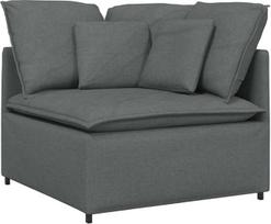 vidaXL modulinė kampinė sofa su pagalvėle Tamsiai pilka 100 cm modulinė kampinė sofa audinys Modernus