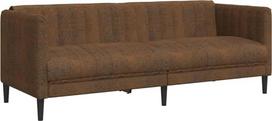 vidaXL Sofa 3-vietė sofa Lounge Sofa Minkšta sofa Svetainės baldai Svetainės baldai Svetainės baldai 3-vietė sofa Loveseat Ruda dirbtinė oda