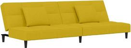 vidaXL Sofa lova 2 sėdimų vietų sofa lova su 2 pagalvėlėmis Svečių lova su mediniu rėmu Sofa lova Dienos lova Sofa sofa išskleidžiama Geltonas aksomas