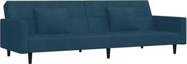 vidaXL Sofa lova 2 sėdimų vietų sofa lova su 2 pagalvėlėmis Svečių lova su mediniu rėmu Sofa lova Dienos lova Sofa sofa išskleidžiama Mėlynas aksomas