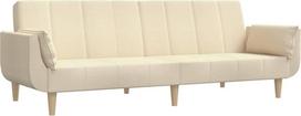 vidaXL sofa lova 2 sėdimų vietų sofa lova su 2 pagalvėlėmis Svečių lova su mediniu rėmu Sofa lova Dienos lova Sofa sofa išskleidžiama Kreminis audinys