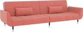 vidaXL Sofa lova 2-vietė sofa-lova su miego funkcija, sofa-lova svečių lova su 2 pagalvėlėmis, sofa-lova gyvenamasis kambarys, moderni, rausvas aksomas
