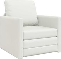 vidaXL Sofa lova 60 cm balta dirbtinė oda Svetainė Šiuolaikinė sofa lova Stačiakampiai atlošai su veliūro atlošu Konvertuojama sofa Taupanti erdvę Daugiafunkcinė vidaus sėdimoji vieta