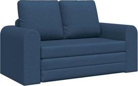 vidaXL Sofa lova 60 cm Mėlynas audinys Gyvenamasis kambarys Šiuolaikinė stačiakampė sofa lova Patvarūs lankstūs miegamojo baldai