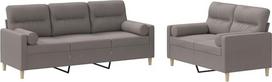 vidaXL Sofos komplektas, 2 dalių fotelis, sofa, svetainės sofa su porankiais, sofos komplektas, dizainerio sofa, sėdimieji baldai, minkšti baldai, Taupe audinys