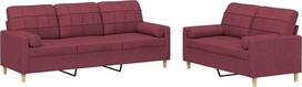 vidaXL Sofos komplektas, 2 dalių fotelis, sofa, svetainės sofa su porankiais, sofos komplektas, dizainerio sofa, sėdimieji baldai, minkšti baldai, vyno raudonos spalvos audinys