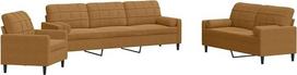 vidaXL Sofos komplektas, 3 dalių minkšta sofa su pagalvėlėmis, sėdimųjų vietų komplektas svetainei, svetainės sofos fotelio sofos sofos komplektas, rudas aksomas