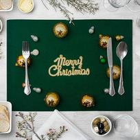 Weihnachten Platzset Kinder, Platzset 2er Set Weihnachtsschmuck Glocken Tischsets Hitzebeständige Küchentischmatten 32X42cm