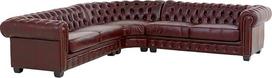 Woodkings® Chesterfield kampinė sofa III natūrali oda Antikvarinė raudona sofa Senovinė odinė sofa Dizainas Sofa Pavasarinis šerdis Unikalūs vyrų kambario biuro baldai Angliško stiliaus sofa Klubinė sofa odinė